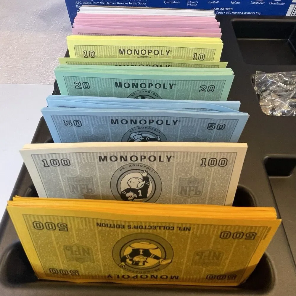 Monopoly Board Game NFL Collector’s Edition Parker Brothers Complete Preowned
